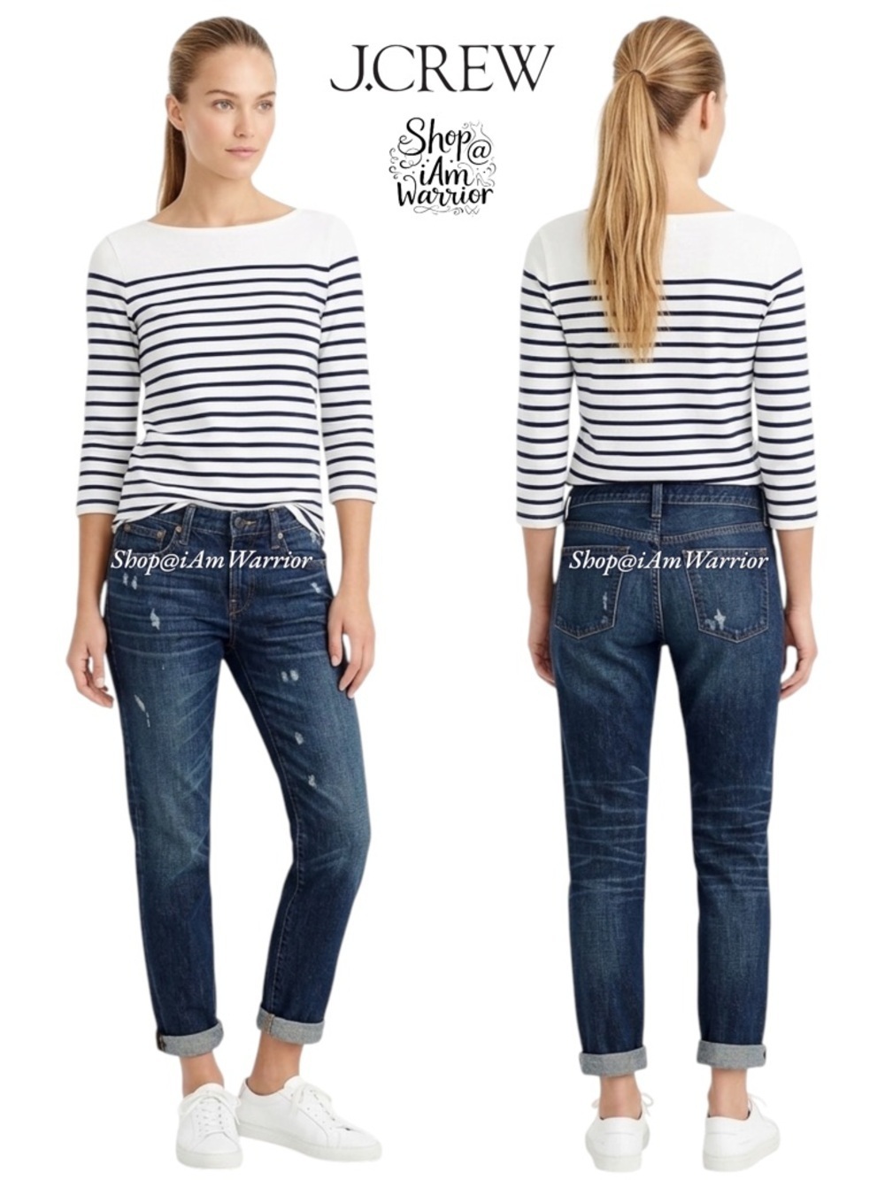 J.Crew distressed boyfriend jeans *shop@iamwarrior